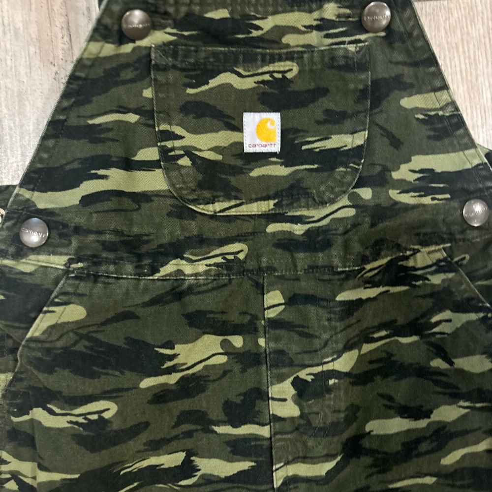 Carhartt Kids Green Camouflage Overalls 4T - Picture 2 of 4